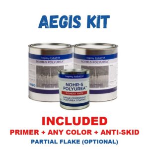 Nohr-S Polyurea Aegis Coating Kit - primer, any color and anti-skid included, partial flake optional